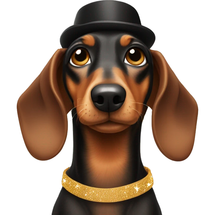 Dachshund wearing Silvester Suite  emoji
