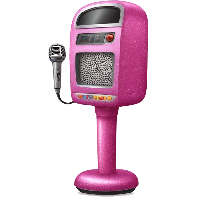 Pink glitter karaoke machine emoji
