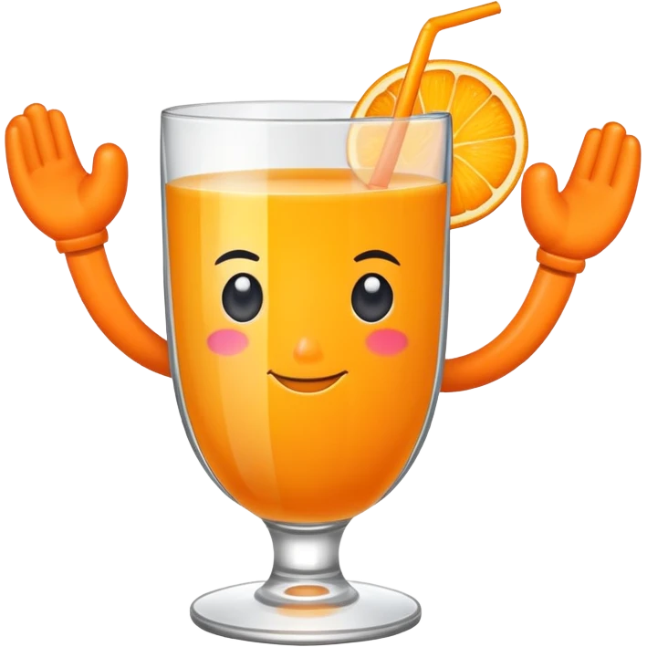 Orange juice with arms emoji
