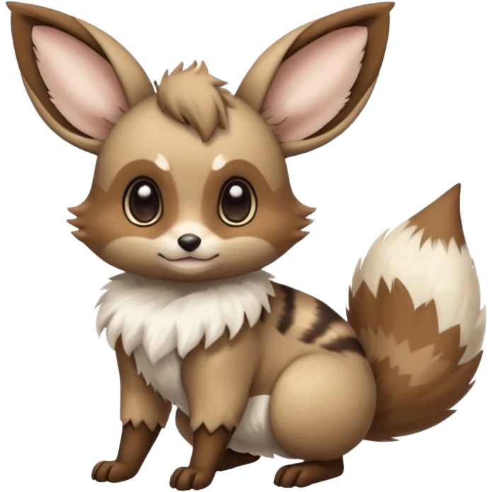 Civet-Minccino-Cacomistl-Eevee-Trici-hybrid-fusion (full body) emoji