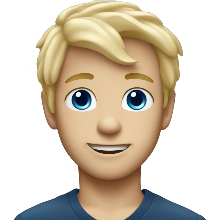 blond boy blue eyes dancing emoji