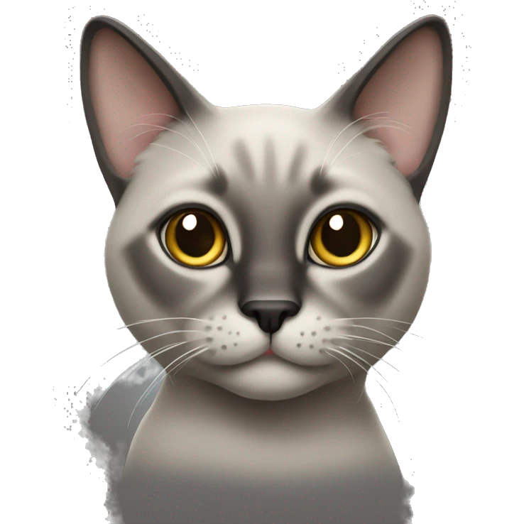furry grey siamese cat emoji
