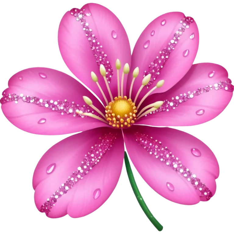 glitter pink flower emoji