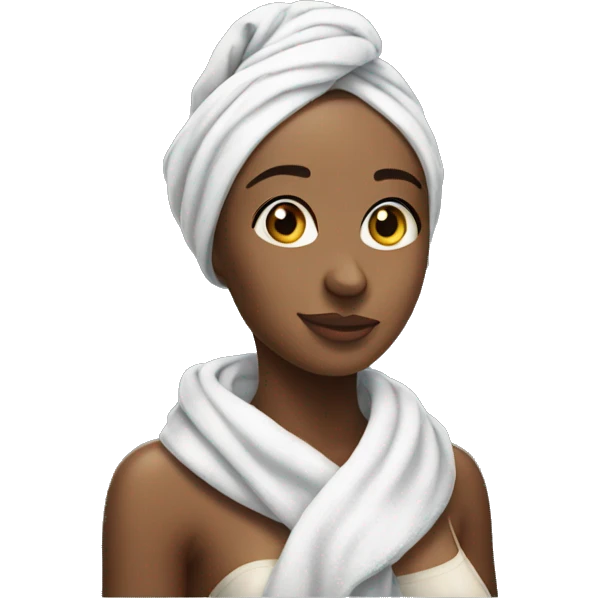 realistic women with towel on her head after showering emoji