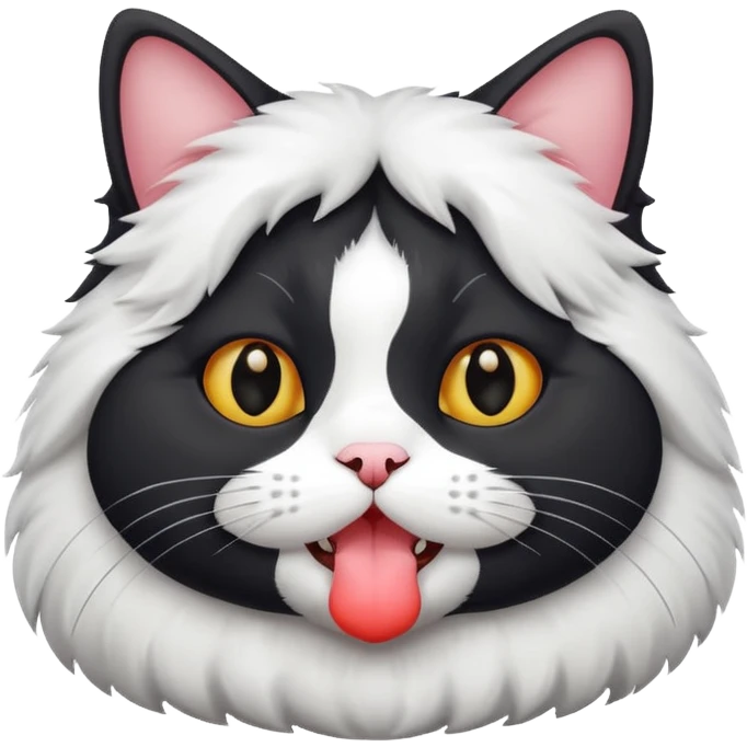 Fat black and white cat emoji