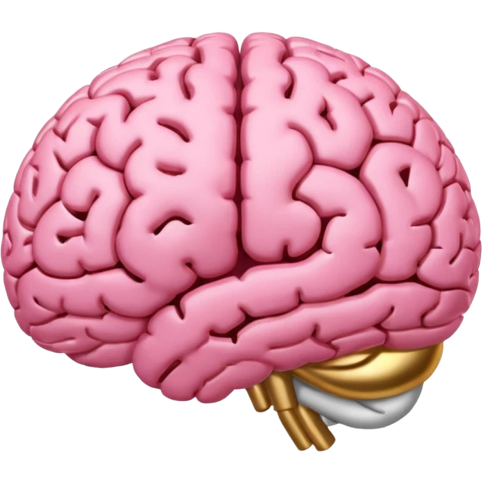A pink brain with elegant golden details and accents. In the center of the brain type "1 EU" emoji