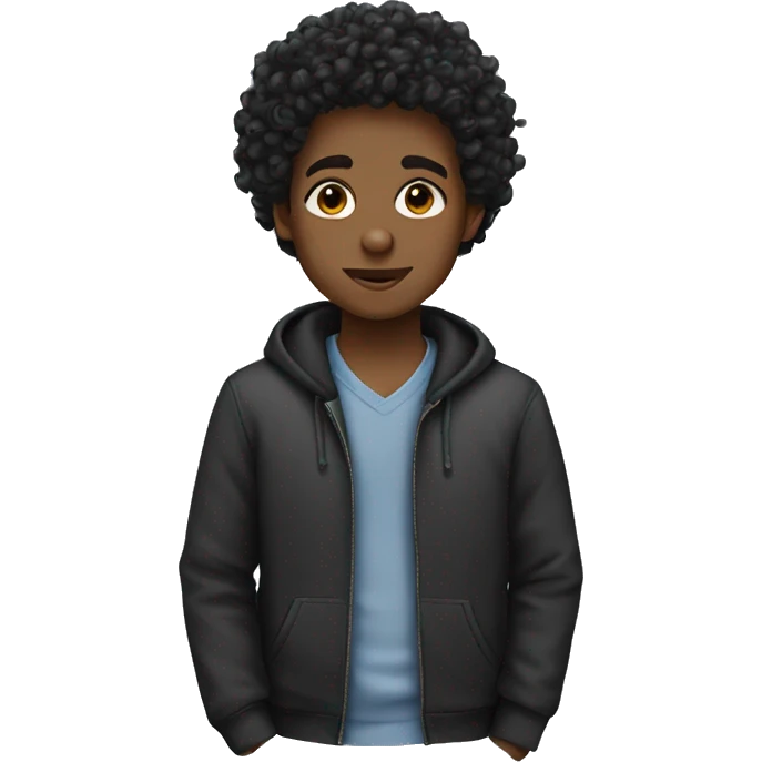 black boy curly hair emoji