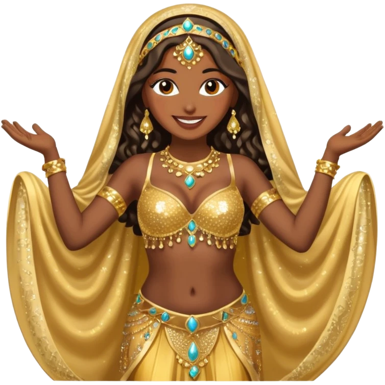 a belly dancer dark skinned emoji