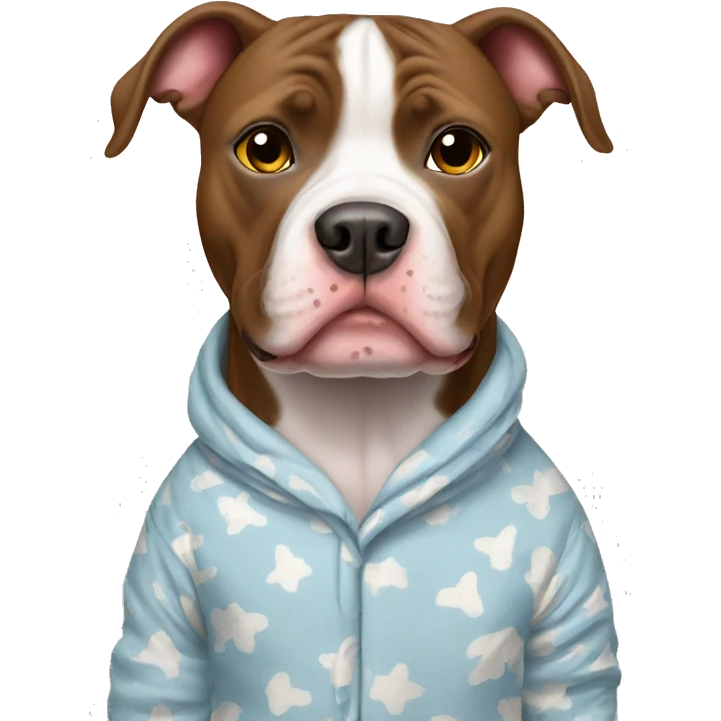pitbull wearing pajamas emoji