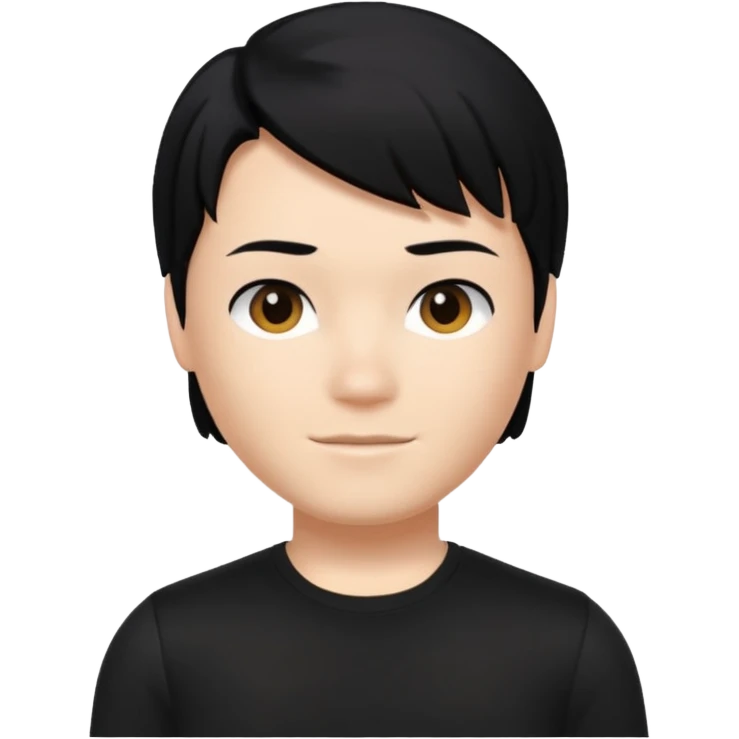 A roblox Avatar whit sleek hair and black shirt  emoji