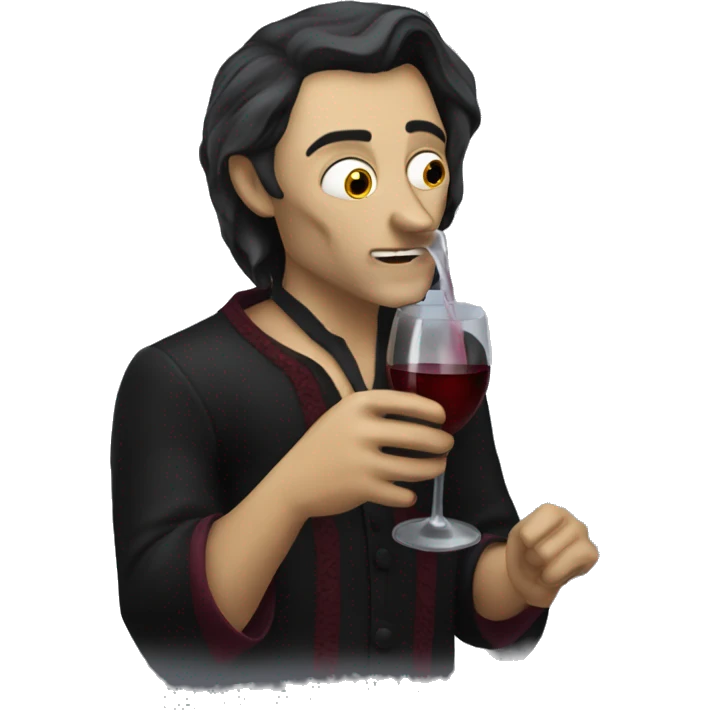 vampie drinking wine emoji