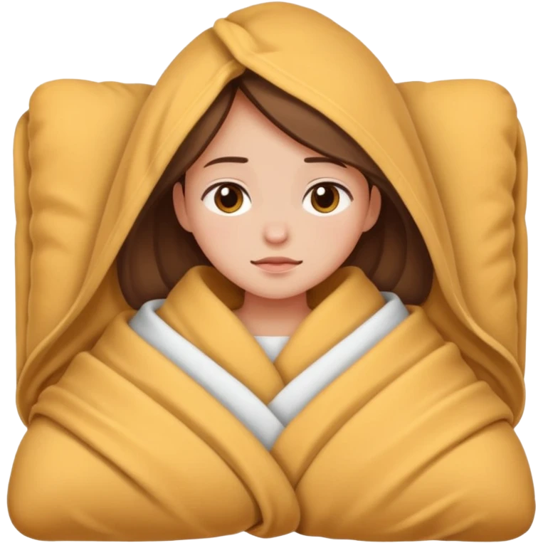 cute girl cosy blanket emoji sleepy in  emoji
