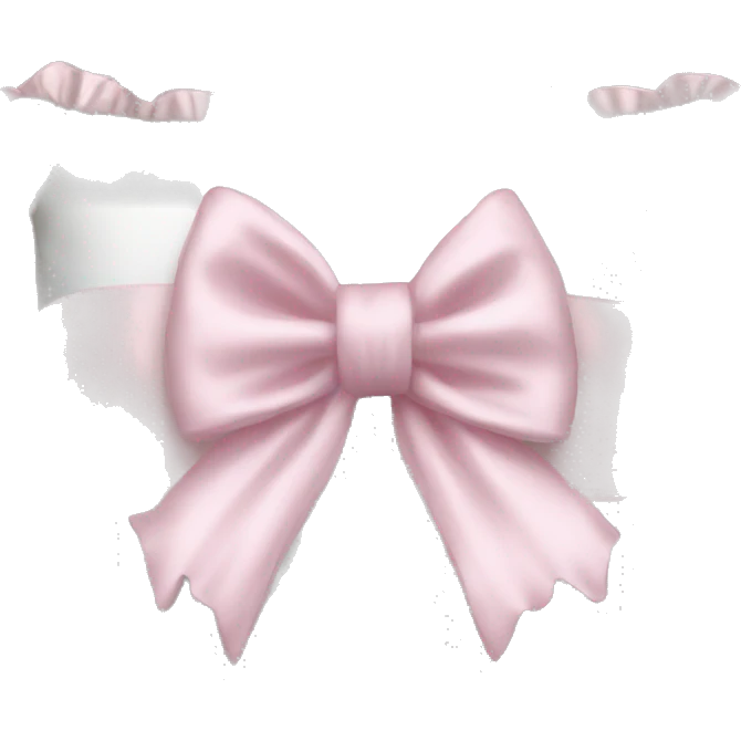 White satin ruffled pillow with light pink bow emoji