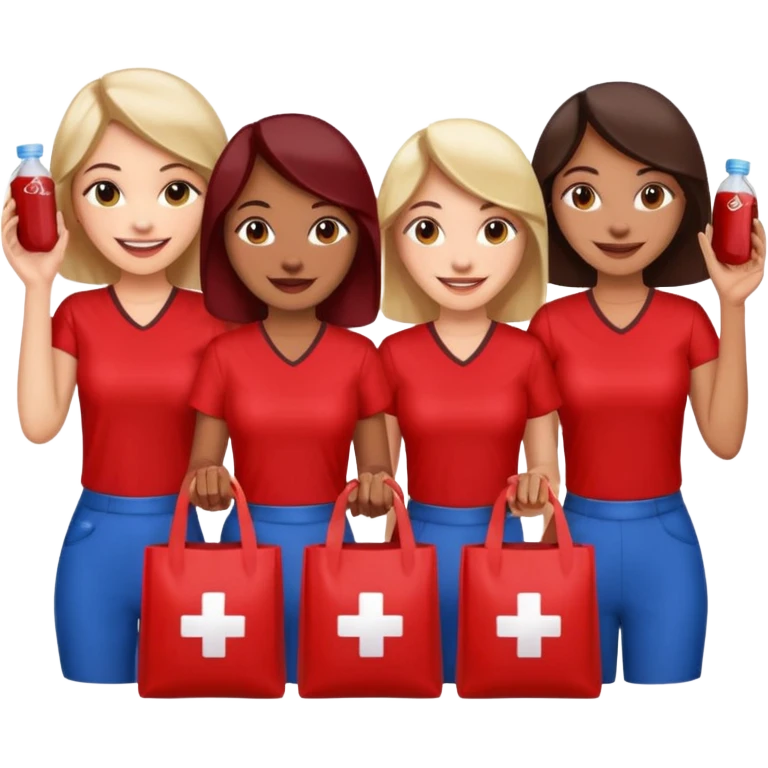 Four women promoting blood donation emoji