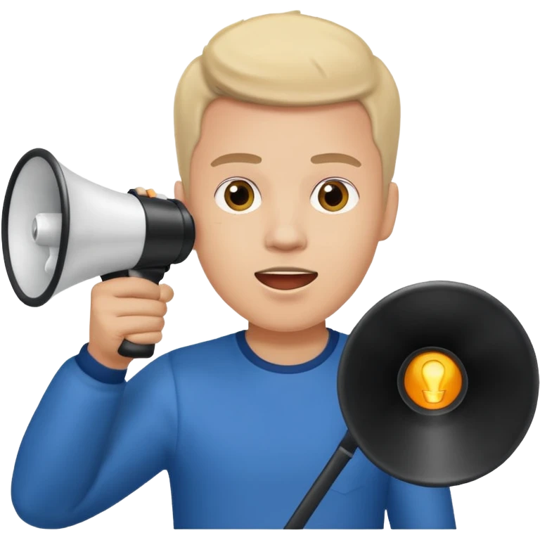 preciso de um emoji de um vendedor com megafone fazendo propaganda emoji