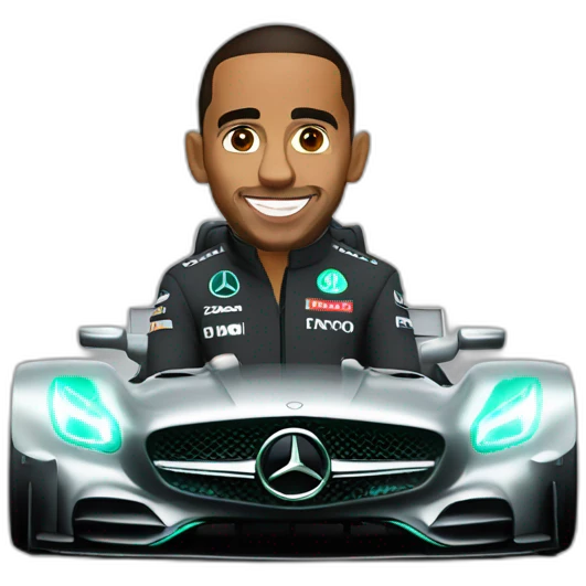 Lewis hamilton in Mercedes emoji