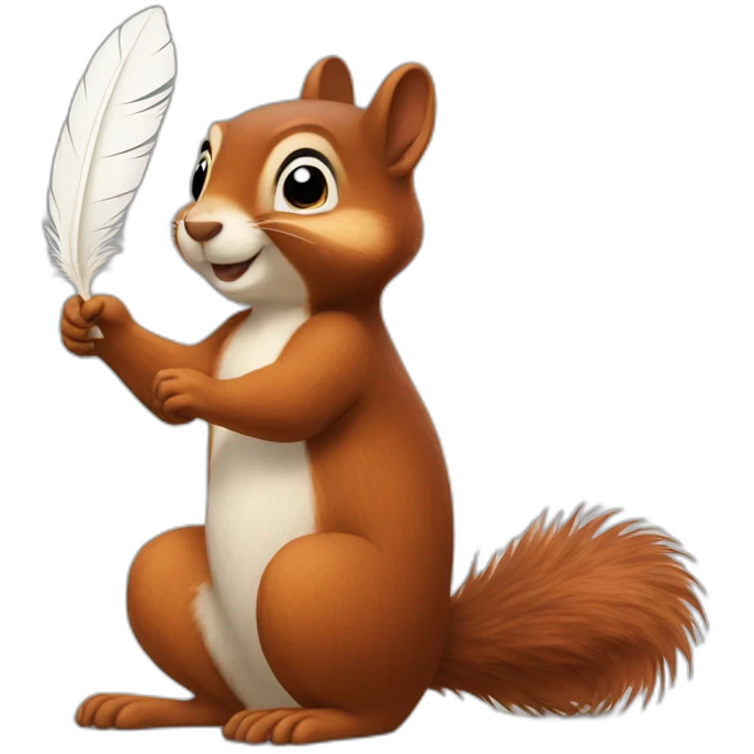 squirrel holds a feather emoji