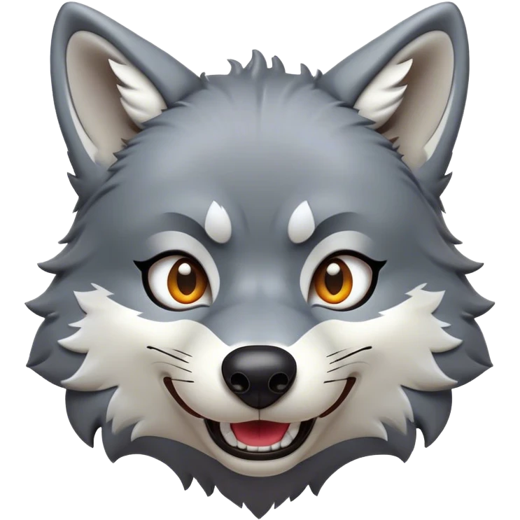 Cinematic Comical Wolf Portrait Emoji, Head tilted dramatically with an exaggeratedly amused expression, featuring a striking grey and white Fur with bold accents and wide, expressive eyes filled with playful disbelief, Simplified yet hilariously expressive features, highly detailed, glowing with a slightly sassy glow, high shine, dramatic yet playful, stylized with an air of cheeky wilderness mischief, bright and endearing, soft glowing outline, capturing the essence of a spirited and over-the-top wolf, so meme-worthy it feels like it could howl its way into internet fame instantly! emoji