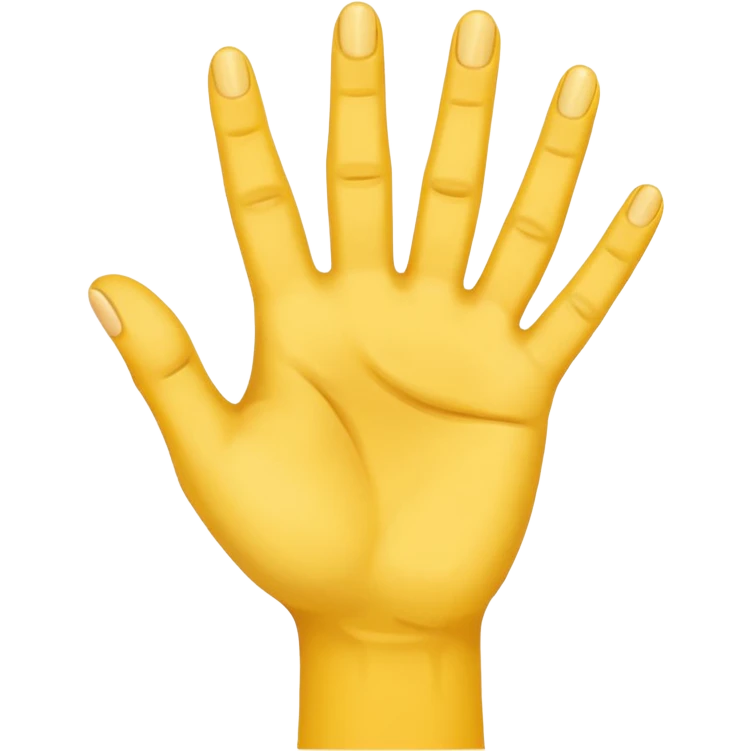 hand needs not be deformed.  NORMAL yellow hand holding up 4 fingers emoji