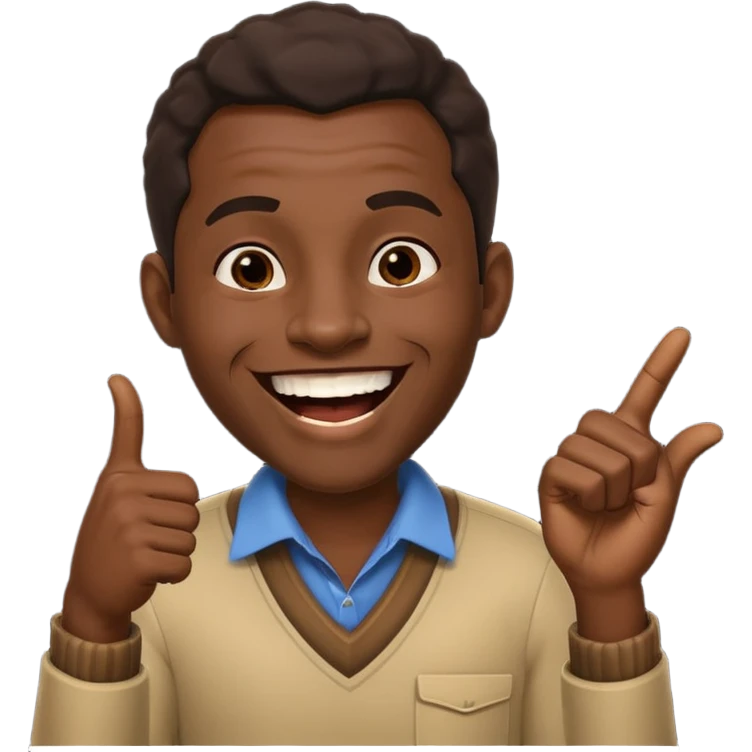 African man pointing and laughing emoji