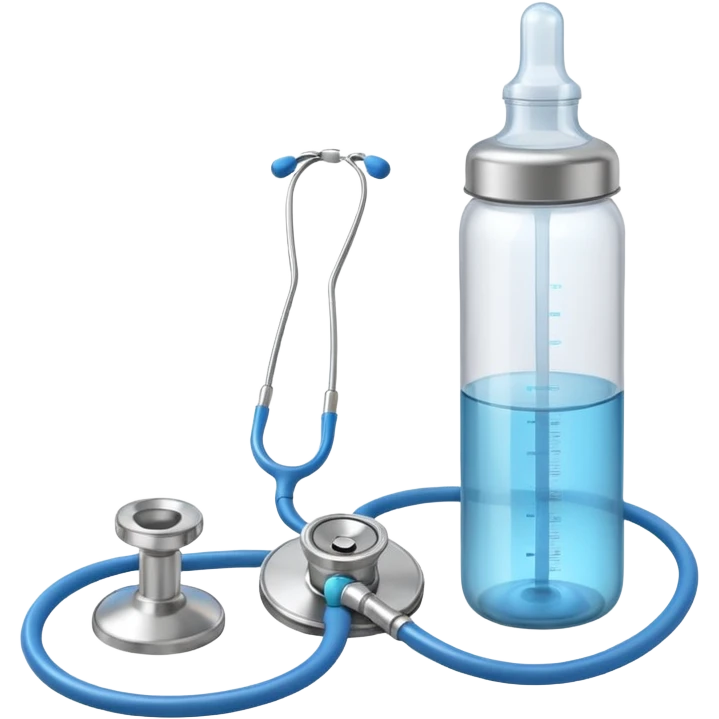 stethescope next to baby bottle emoji