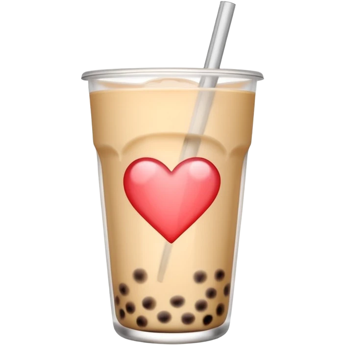 Milk tea with heart boba emoji