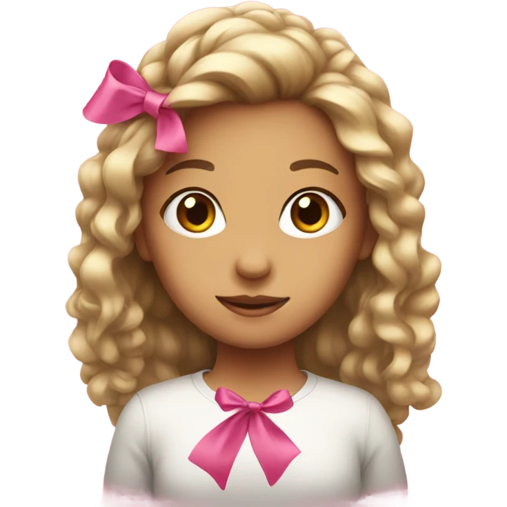 A girl with a pink ribbon in her hair  emoji