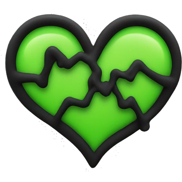 acid green heart with black “brat” text emoji