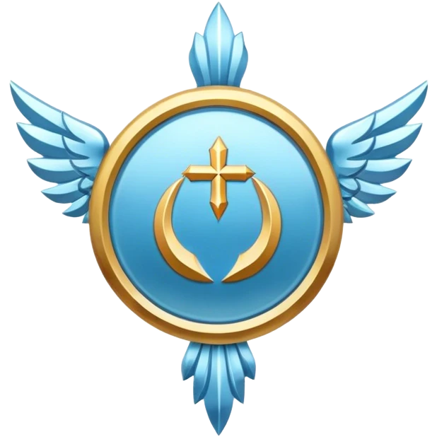 saint emblem light blue emoji