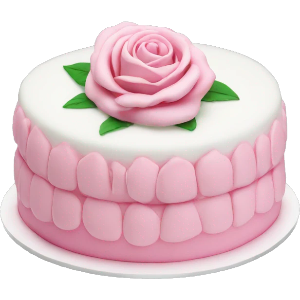 Pink and white rose cake emoji
