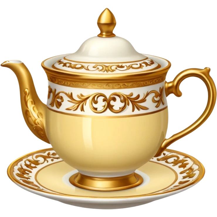 victorian teacup with tea emoji