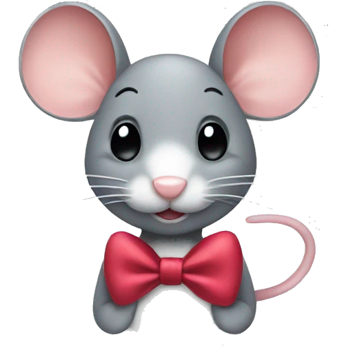 mouse with bow emoji