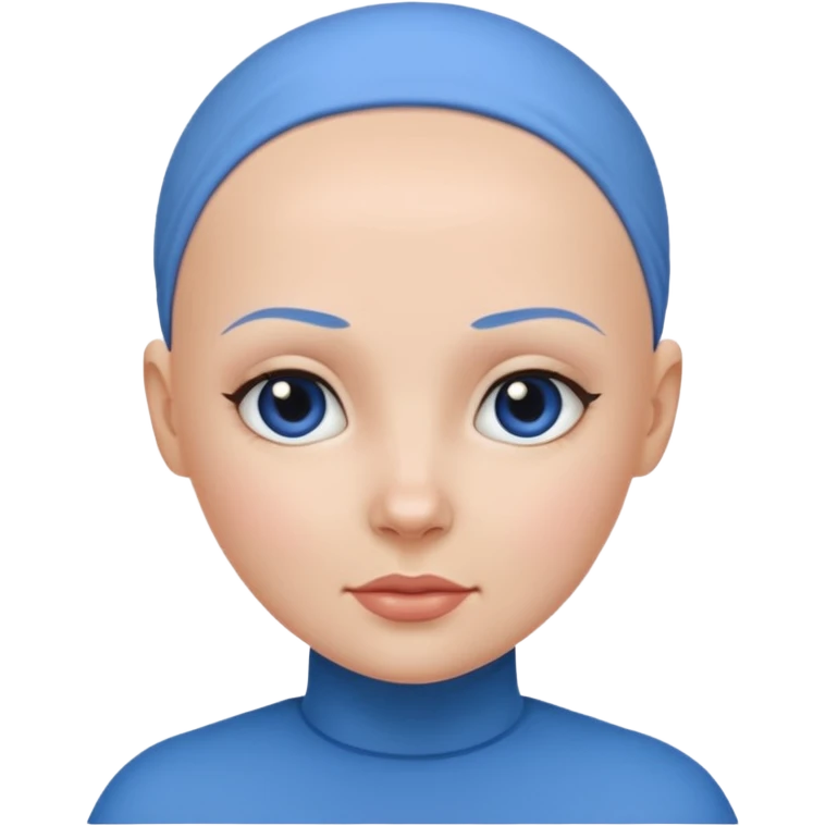 bald girl in blue emoji
