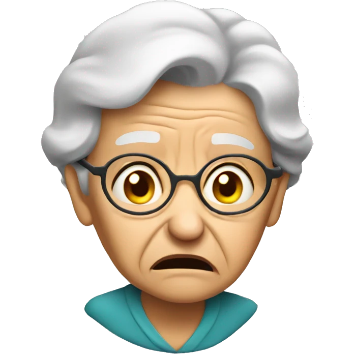 Disgusted old lady emoji