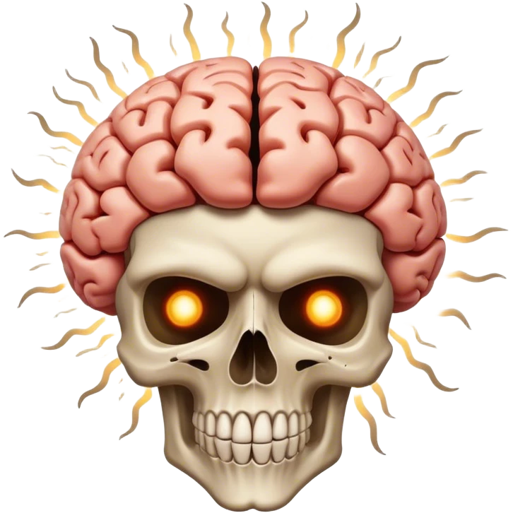 Skull face with brain explosion emoji