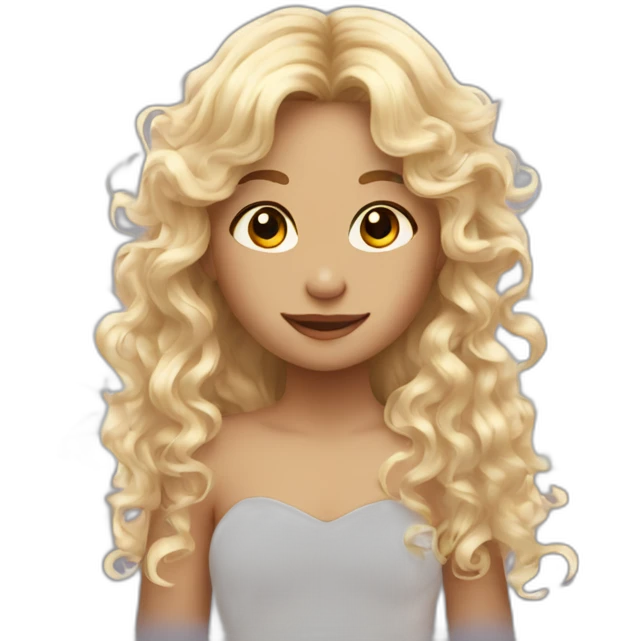 angel fairy with wings and long curly blond hair emoji