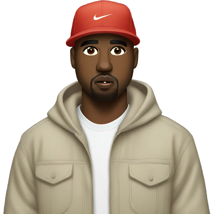 Kanye West with NIKE hat emoji
