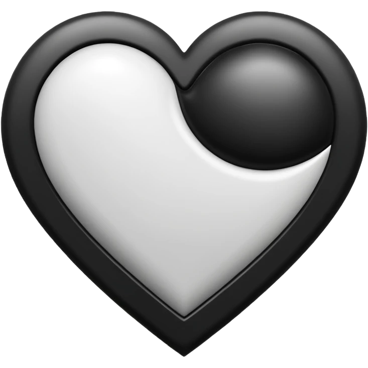 Black and white heart emoji