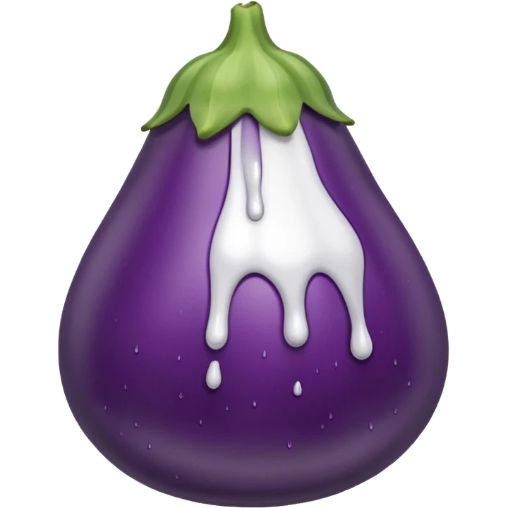 Long Eggplant dripping white liquid from the top emoji