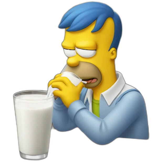 Grue drink Milk with homer Simpson emoji