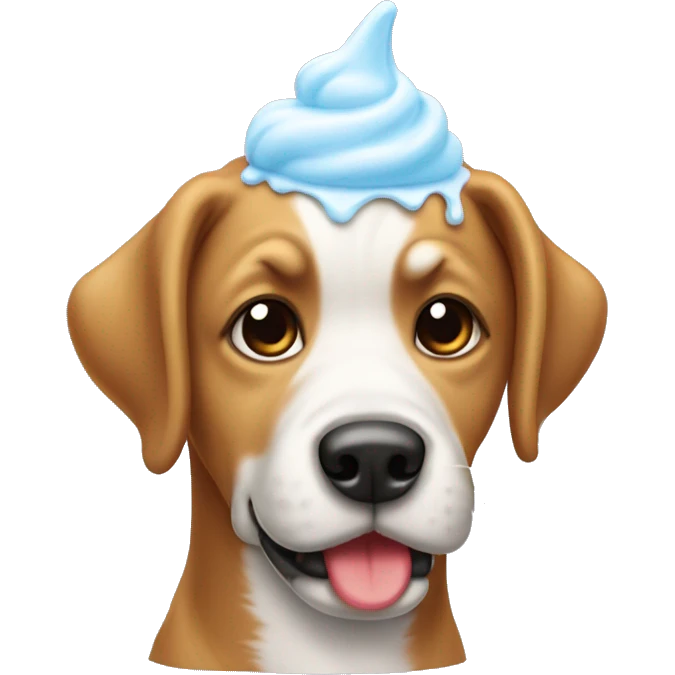 Chien avec une glace emoji