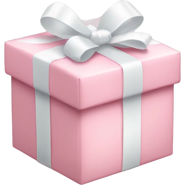 light pink present box with white ribbon bow emoji