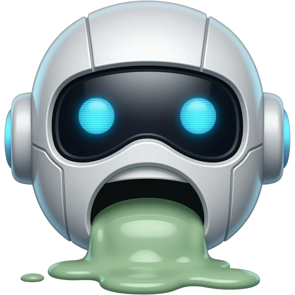 robot head vomiting slack sized emoji