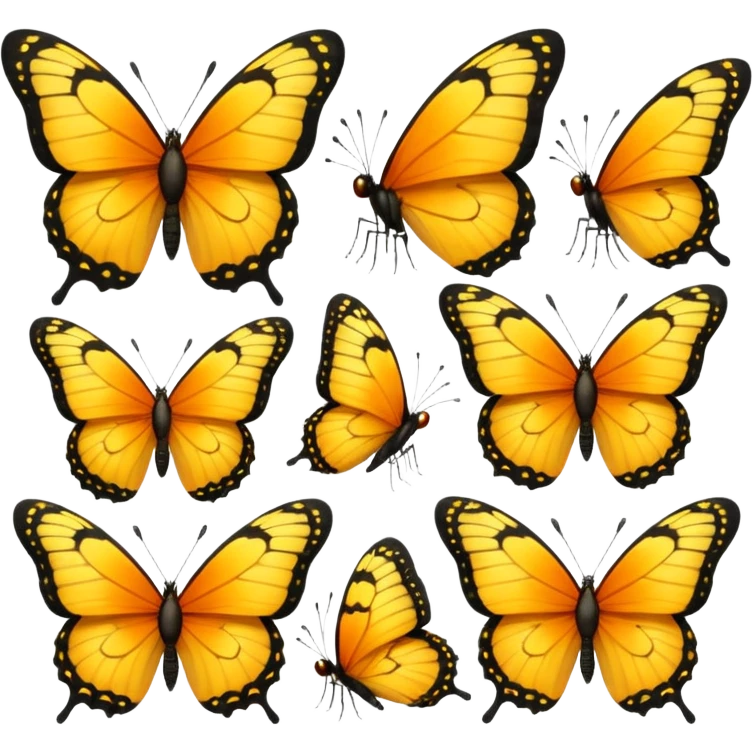 butterfly life cycle yellow colour emoji