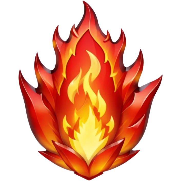 Red flaming crystal with a $ carved into the center of the crystal. emoji