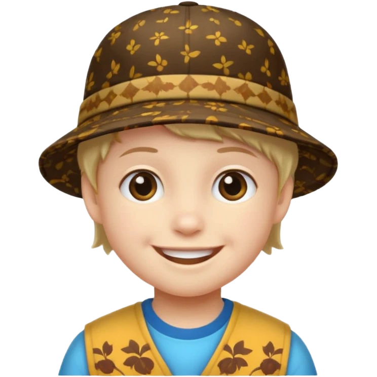 print hat with kid emoji