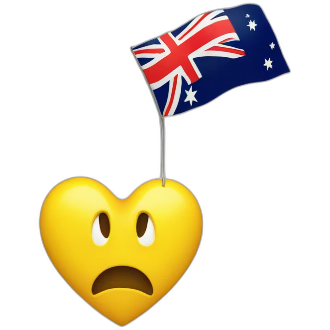 yellow heart wering australia flag emoji