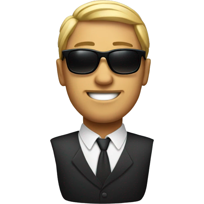 handsome bold man with sunglasses emoji