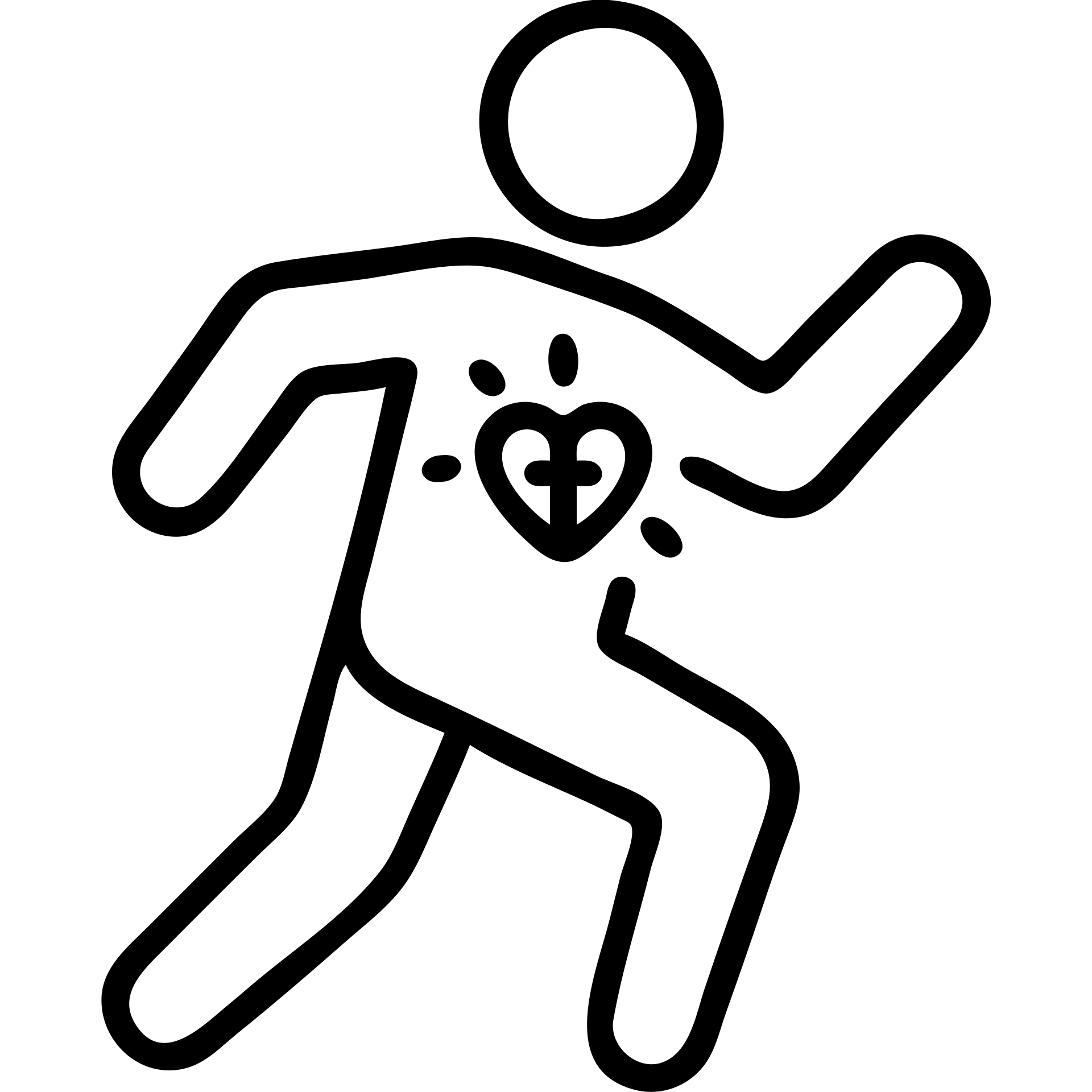 icon representing Active Faith, stylized figure in motion with glowing heart or cross, clean lines, modern icon style emoji