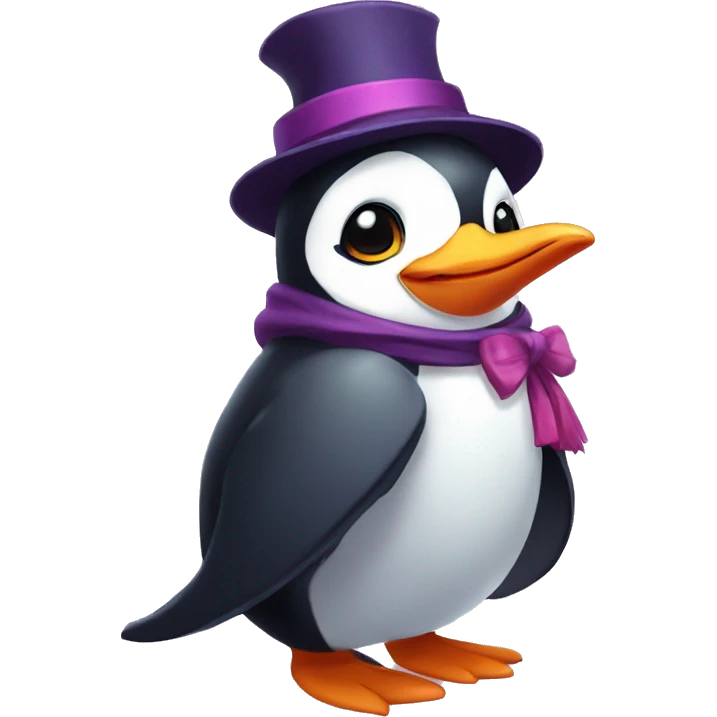 penguin mage cute little in love emoji